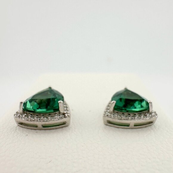 Trillion Cut 6.30 Ct Lab Created Color Changing Pariaba Gemstone Earrings - Picture 8 of 11